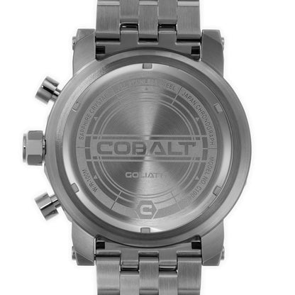 Cobalt Men's 55mm Goliath Quartz Chronograph Bracelet Watch - Silvertone