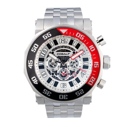 Cobalt Men's 55mm Goliath Quartz Chronograph Bracelet Watch - Silvertone