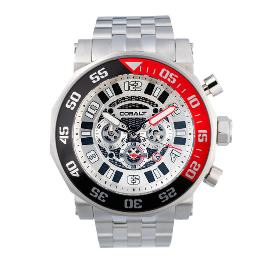 Cobalt Men's 55mm Goliath Quartz Chronograph Bracelet Watch - Silvertone