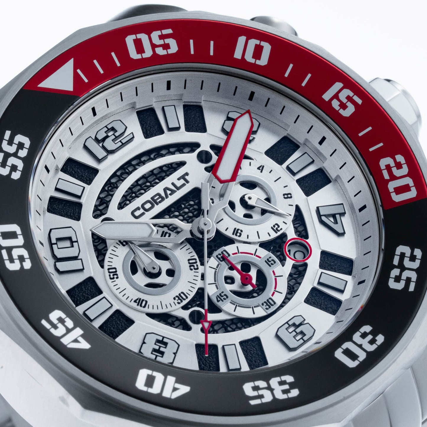 Cobalt Men's 55mm Goliath Quartz Chronograph Bracelet Watch - Silvertone