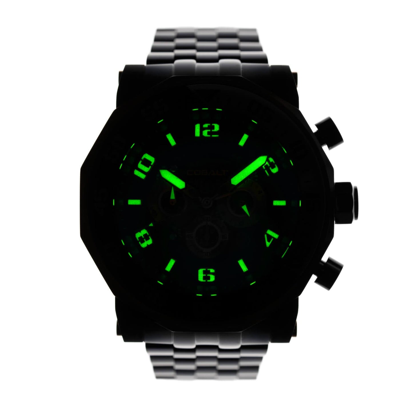 Cobalt Men's 55mm Goliath Quartz Chronograph Bracelet Watch - Silvertone