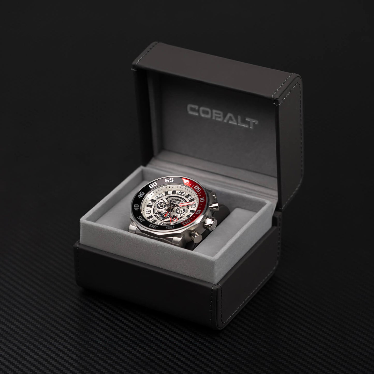 Cobalt Men's 55mm Goliath Quartz Chronograph Bracelet Watch - Silvertone