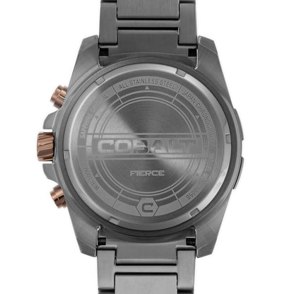 Cobalt Men's 52mm Fierce Quartz Chronograph Bracelet Watch - Silvertone