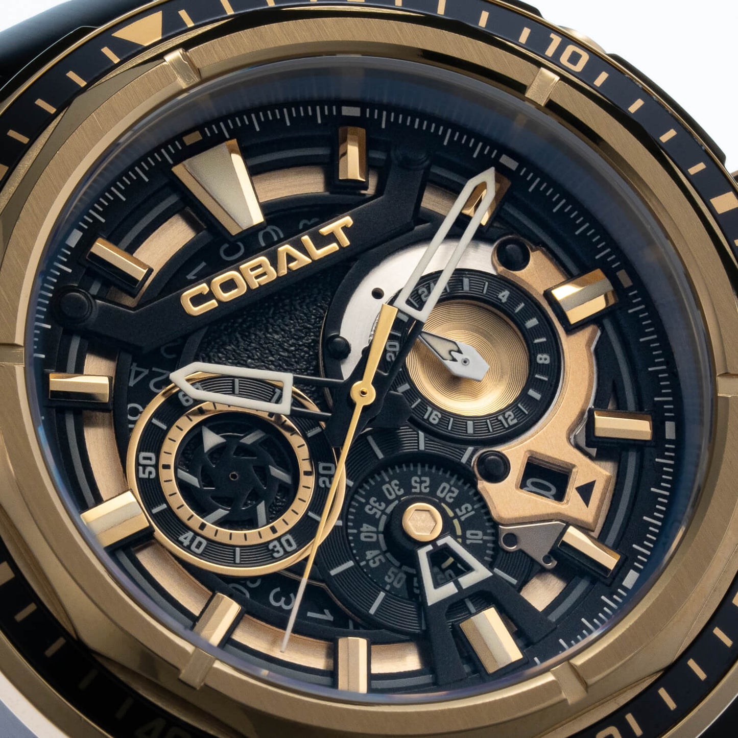 Cobalt Men's 52mm Fierce Quartz Chronograph Bracelet Watch - Black