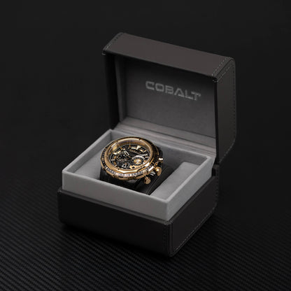 Cobalt Men's 52mm Fierce Quartz Chronograph Bracelet Watch - Black