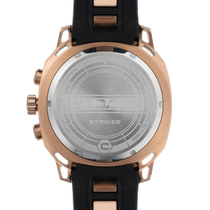 Cobalt Men's 52mm Striker Quartz Chronograph Silicone Strap Watch - Rosetone
