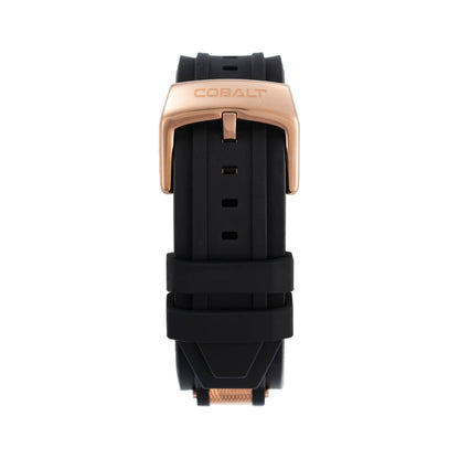 Cobalt Men's 52mm Striker Quartz Chronograph Silicone Strap Watch - Rosetone