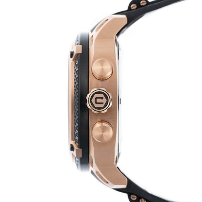 Cobalt Men's 52mm Striker Quartz Chronograph Silicone Strap Watch - Rosetone