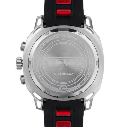 Cobalt Men's 52mm Striker Quartz Chronograph Silicone Strap Watch - Red