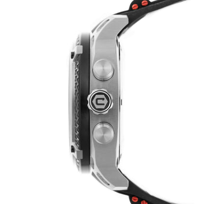 Cobalt Men's 52mm Striker Quartz Chronograph Silicone Strap Watch - Red