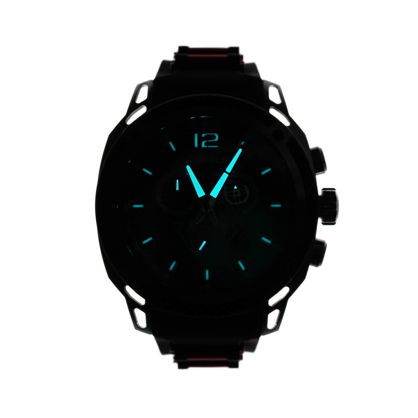 Cobalt Men's 52mm Striker Quartz Chronograph Silicone Strap Watch - Red