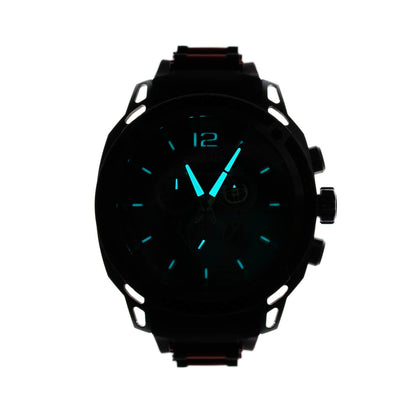 Cobalt Men's 52mm Striker Quartz Chronograph Silicone Strap Watch - Red