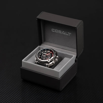 Cobalt Men's 52mm Striker Quartz Chronograph Silicone Strap Watch - Red