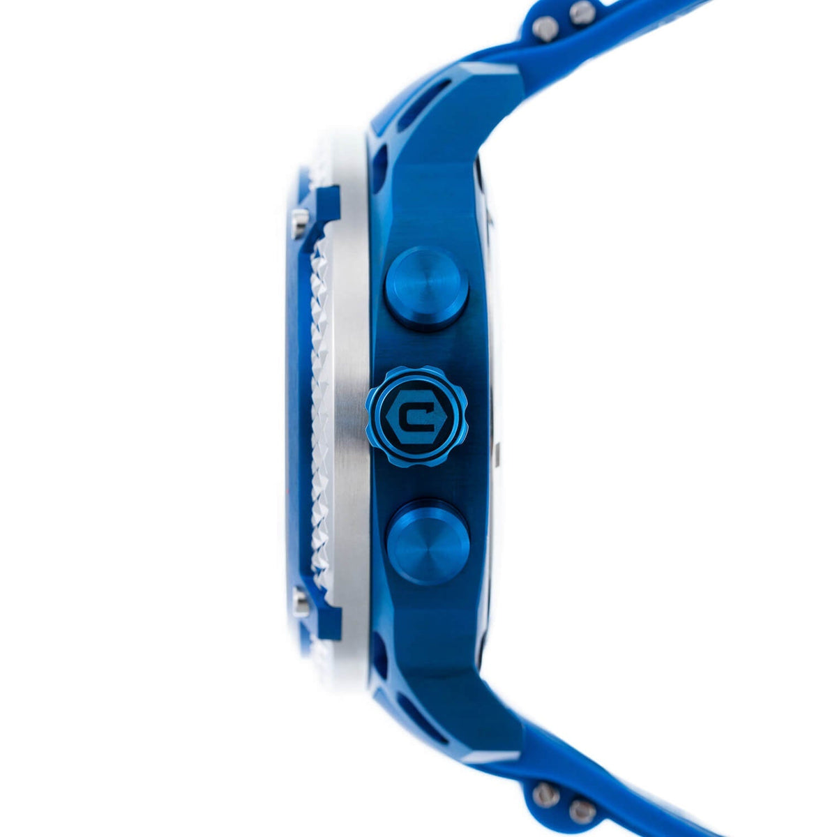 Cobalt Men's 52mm Striker Quartz Chronograph Silicone Strap Watch - Blue