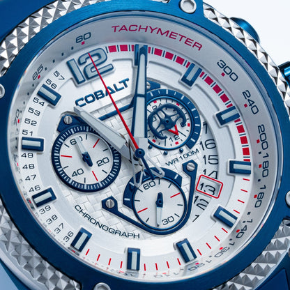 Cobalt Men's 52mm Striker Quartz Chronograph Silicone Strap Watch - Blue