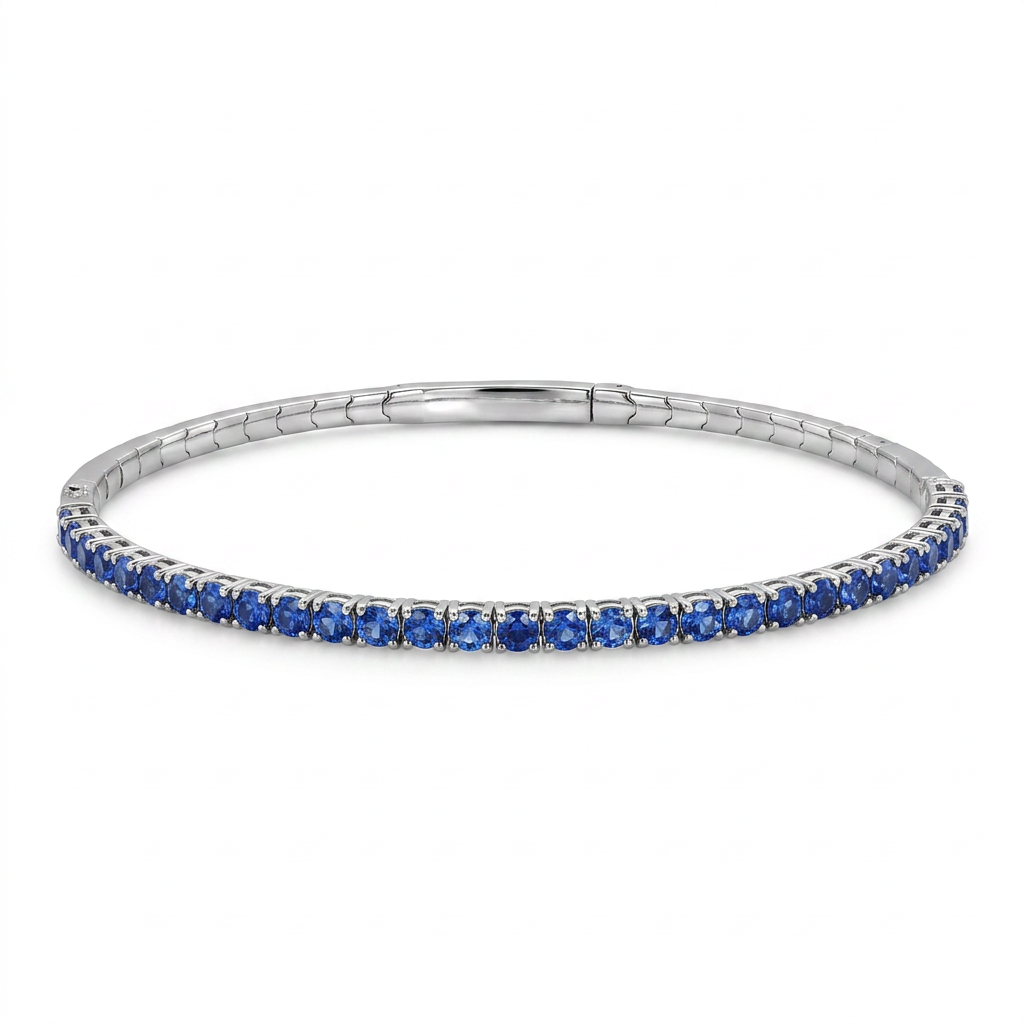 Sabrina Designs 14K Gold Blue Sapphire Flex Bangle Bracelet