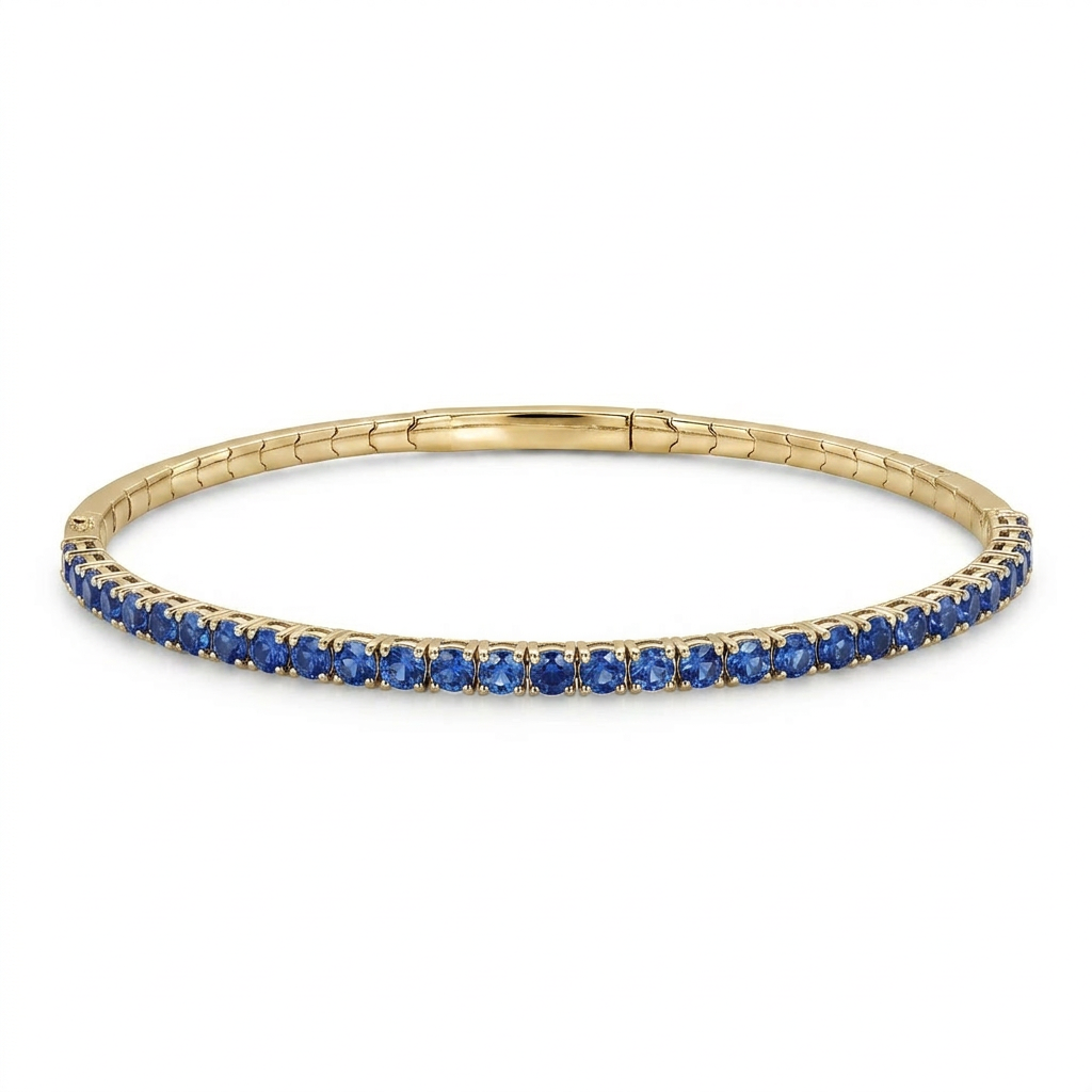 Sabrina Designs 14K Gold Blue Sapphire Flex Bangle Bracelet