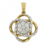 Gold Plated 0.16ctw Diamond Interlocking Clover Pendant with Chain