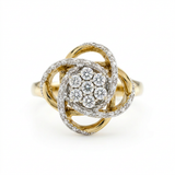 Gold Plated 0.16ctw Diamond Interlocking Clover Ring