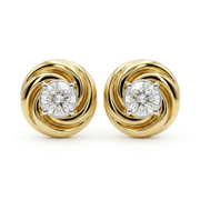 Gold Plated 0.10ctw Diamond Illusion Set Wrap Stud Earrings