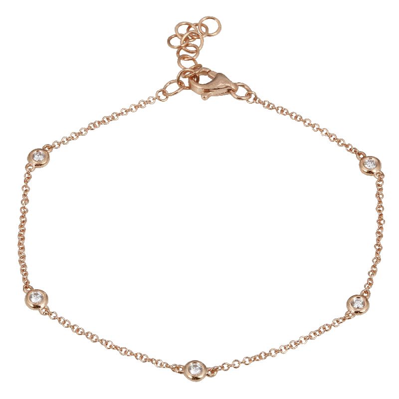 Sabrina Designs 14K Gold 0.09ctw Diamond Bezel-Set Station Bracelet