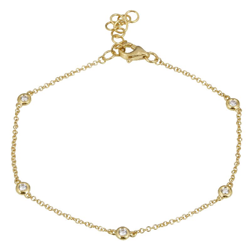 Sabrina Designs 14K Gold 0.09ctw Diamond Bezel-Set Station Bracelet