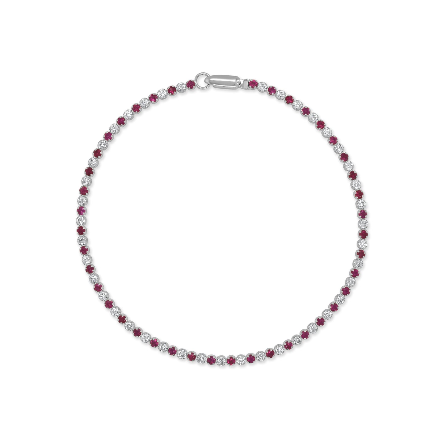 Sabrina Designs 14K Gold 2.02ctw Diamond & Ruby Alternating Tennis Bracelet