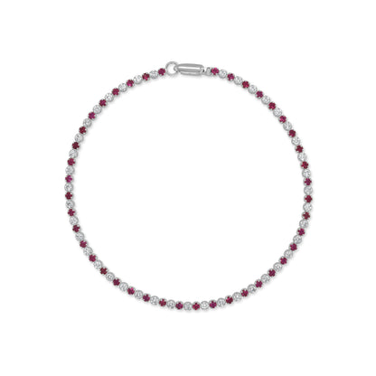 Sabrina Designs 14K Gold 2.02ctw Diamond & Ruby Alternating Tennis Bracelet
