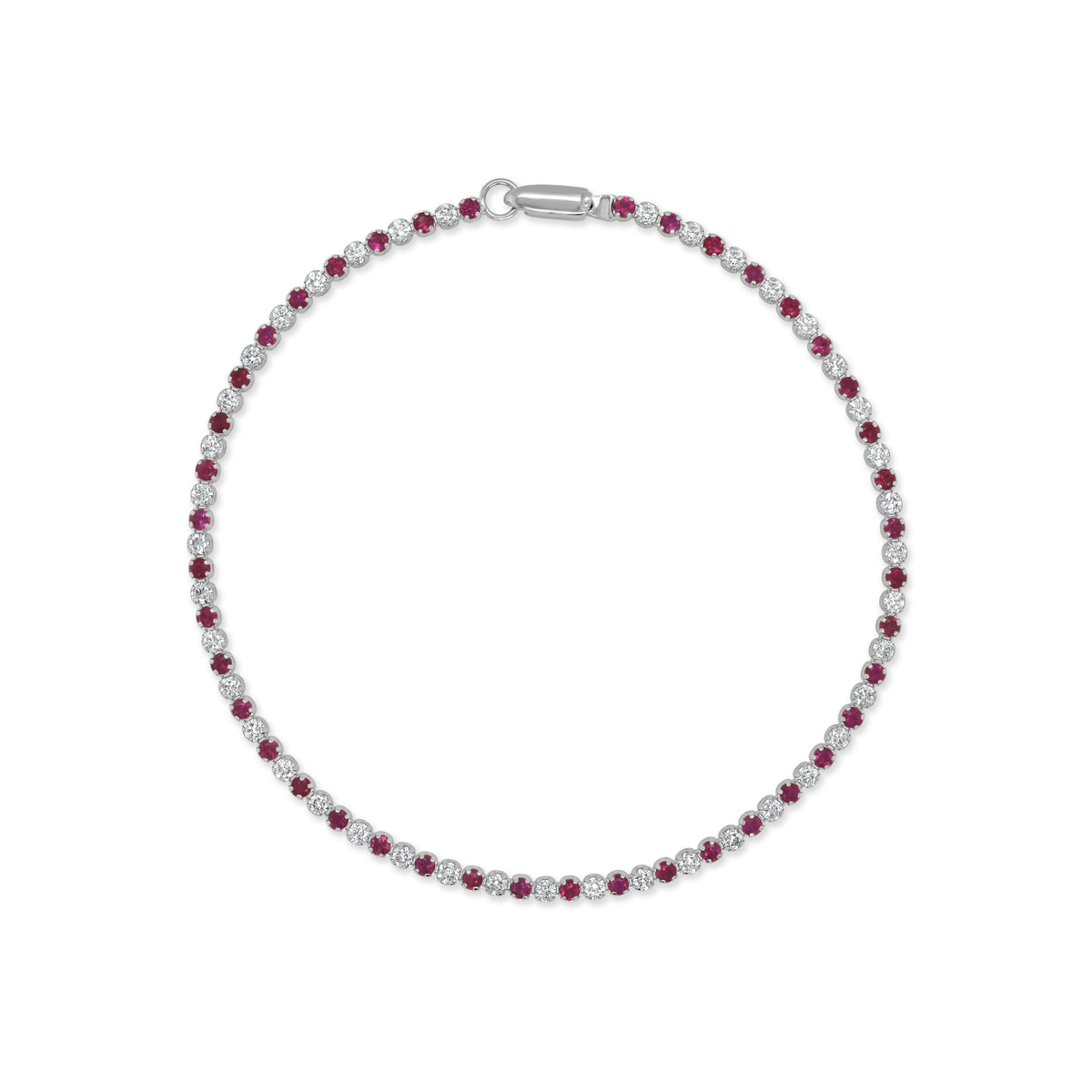 Sabrina Designs 14K Gold 2.02ctw Diamond & Ruby Alternating Tennis Bracelet