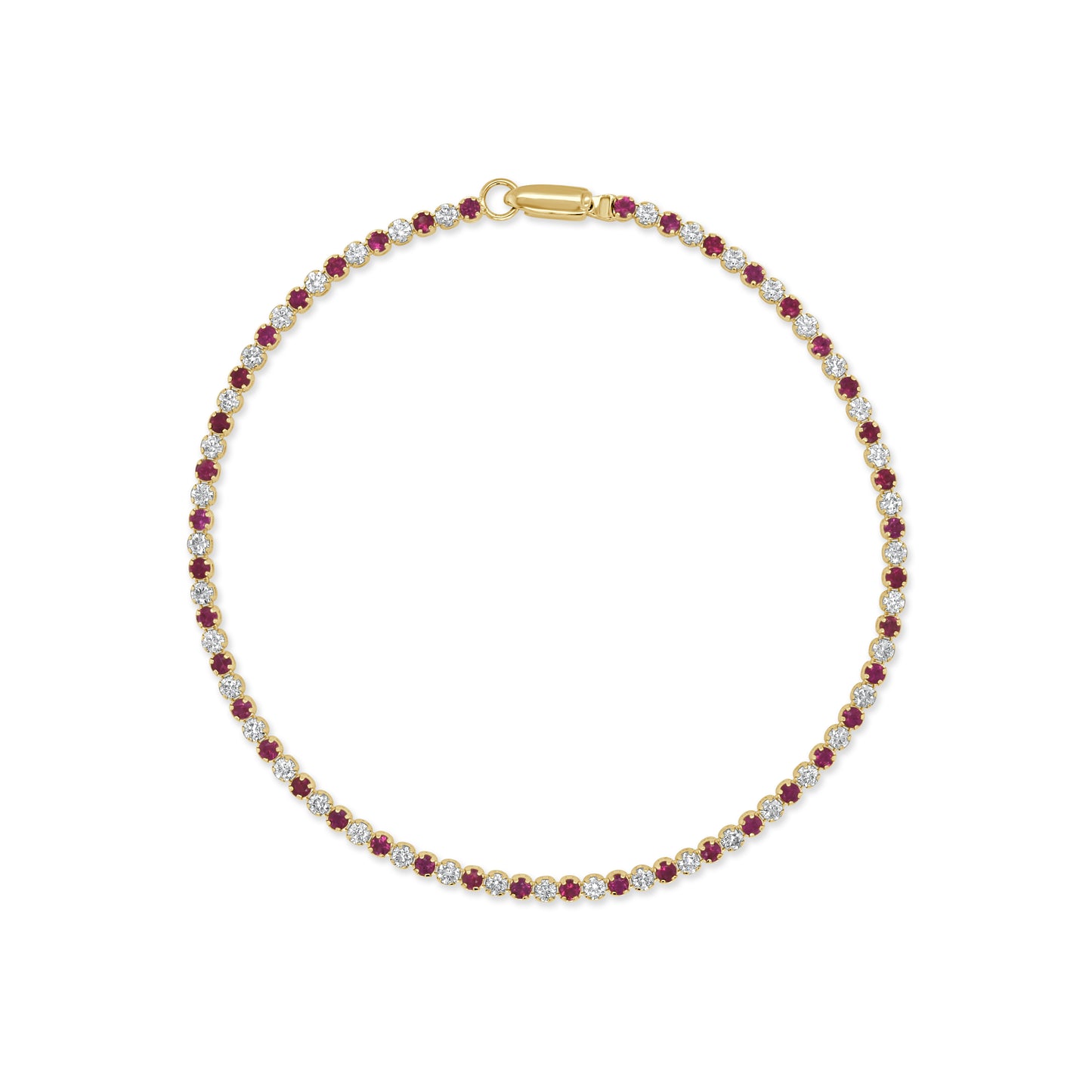 Sabrina Designs 14K Gold 2.02ctw Diamond & Ruby Alternating Tennis Bracelet