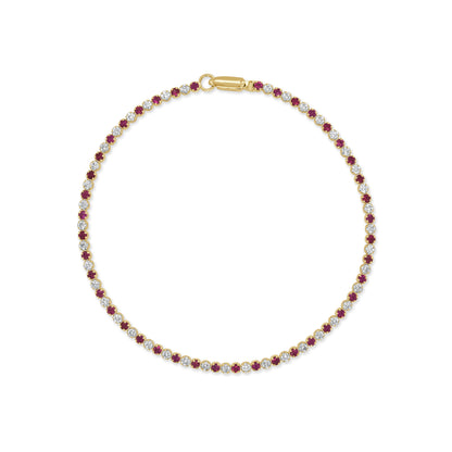 Sabrina Designs 14K Gold 2.02ctw Diamond & Ruby Alternating Tennis Bracelet