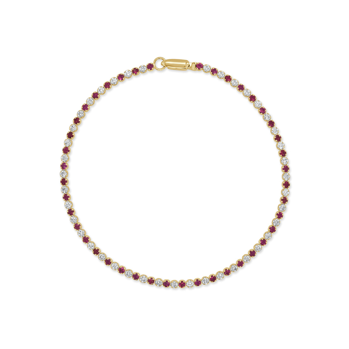 Sabrina Designs 14K Gold 2.02ctw Diamond & Ruby Alternating Tennis Bracelet