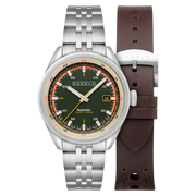 Cadola Men's 43mm Pista Automatic Date Solid Dial Bracelet Watch with Interchangeable Strap
