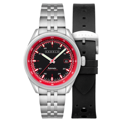Cadola Men's 43mm Pista Automatic Date Solid Dial Bracelet Watch with Interchangeable Strap