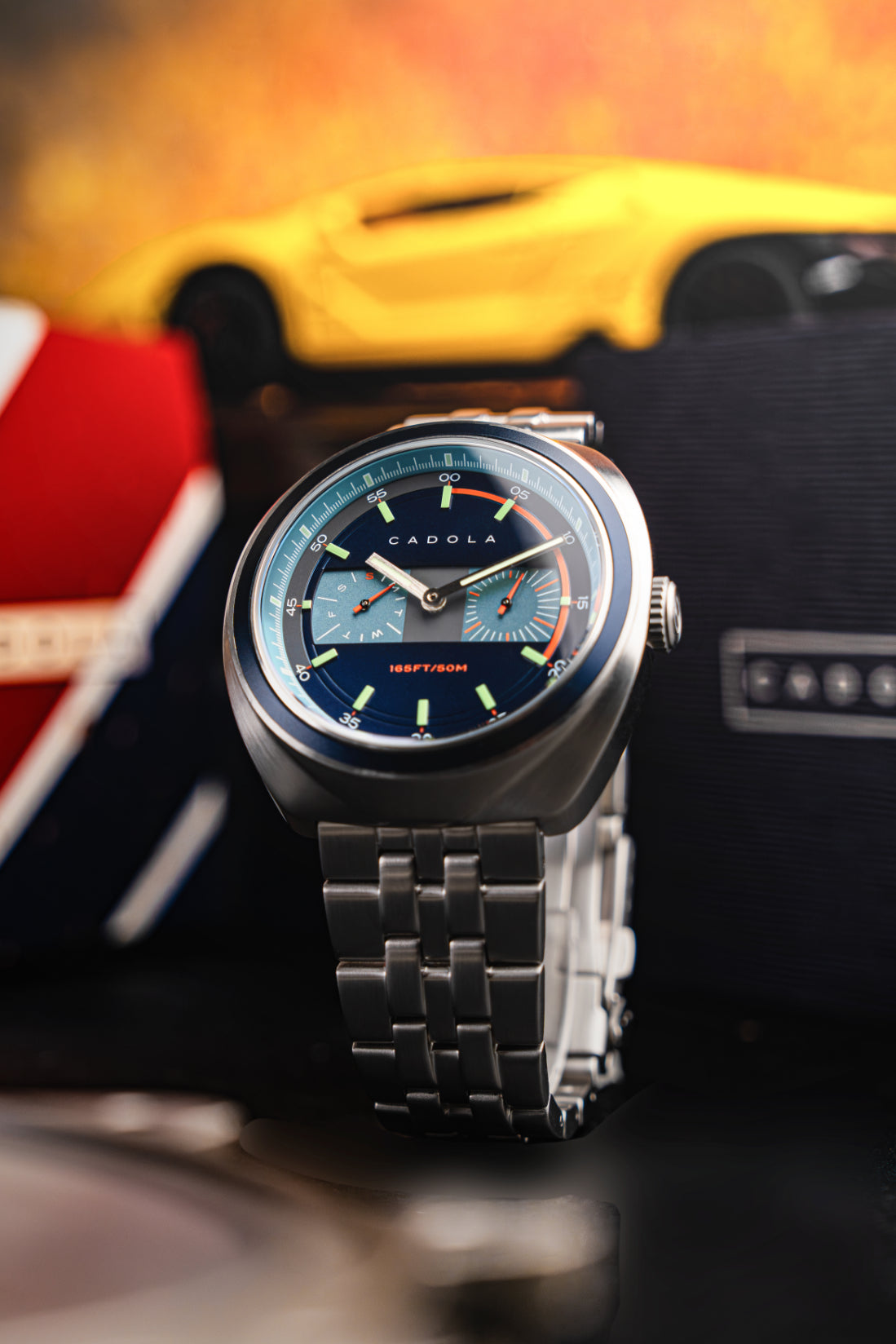 Cadola Men's 43mm Giulia Quartz Calendar Stainless Steel Bracelet Watch