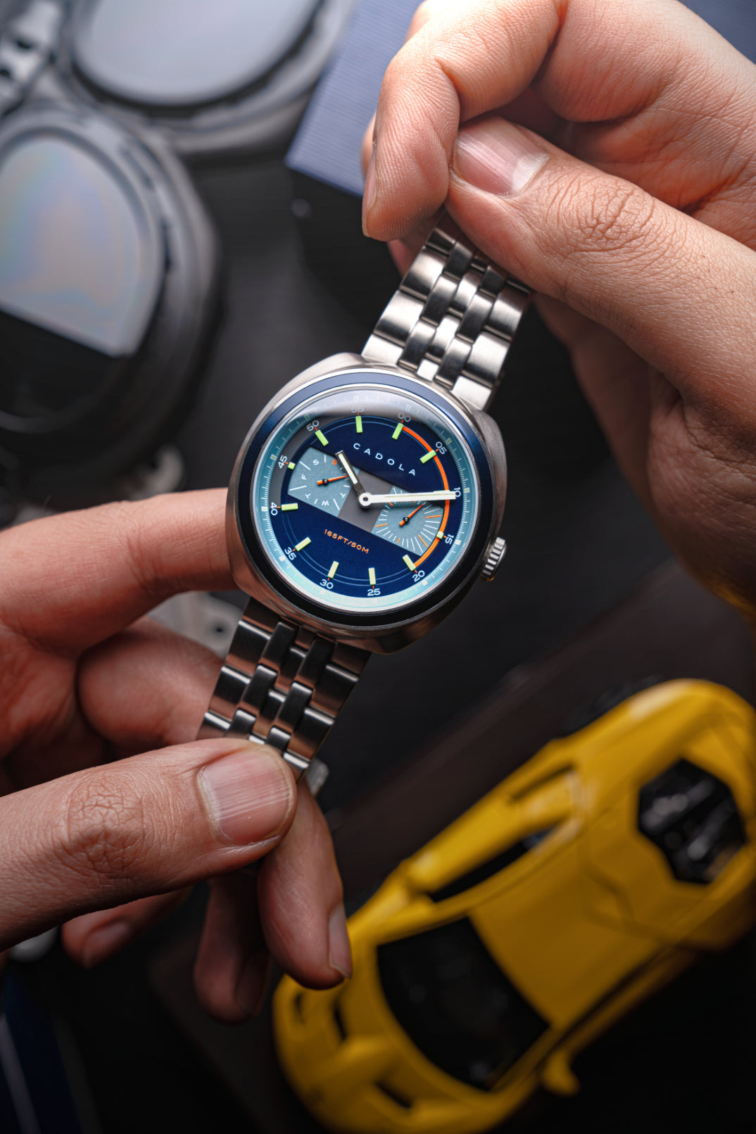 Cadola Men's 43mm Giulia Quartz Calendar Stainless Steel Bracelet Watch