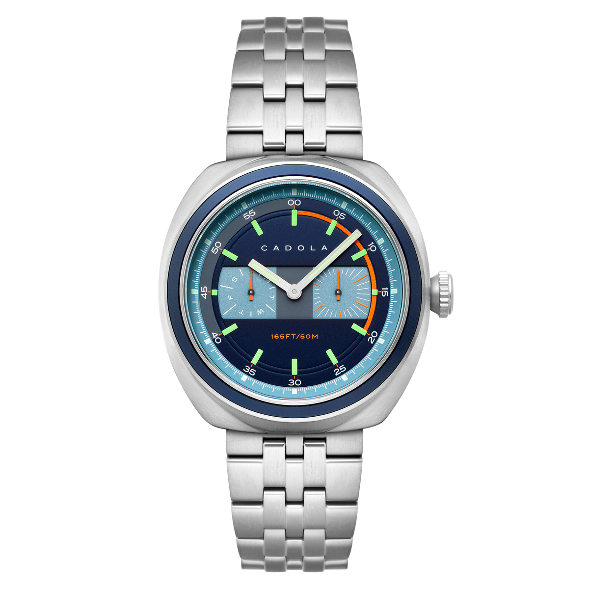 Cadola Men's 43mm Giulia Quartz Calendar Stainless Steel Bracelet Watch