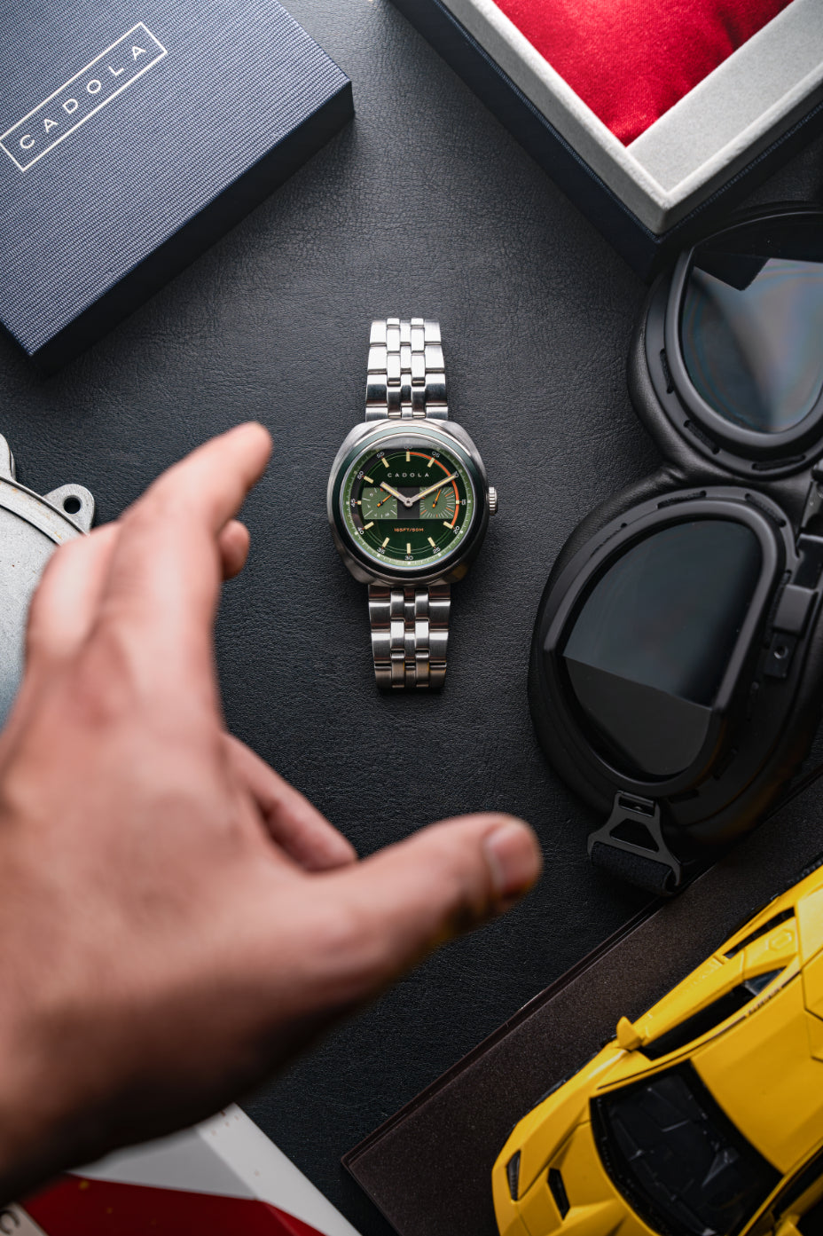 Cadola Men's 43mm Giulia Quartz Calendar Stainless Steel Bracelet Watch