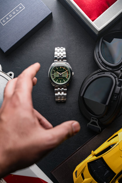 Cadola Men's 43mm Giulia Quartz Calendar Stainless Steel Bracelet Watch