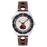 Cadola Men's 42mm Giulia Meca Quartz 24 Hour Subdial Leather Strap Watch