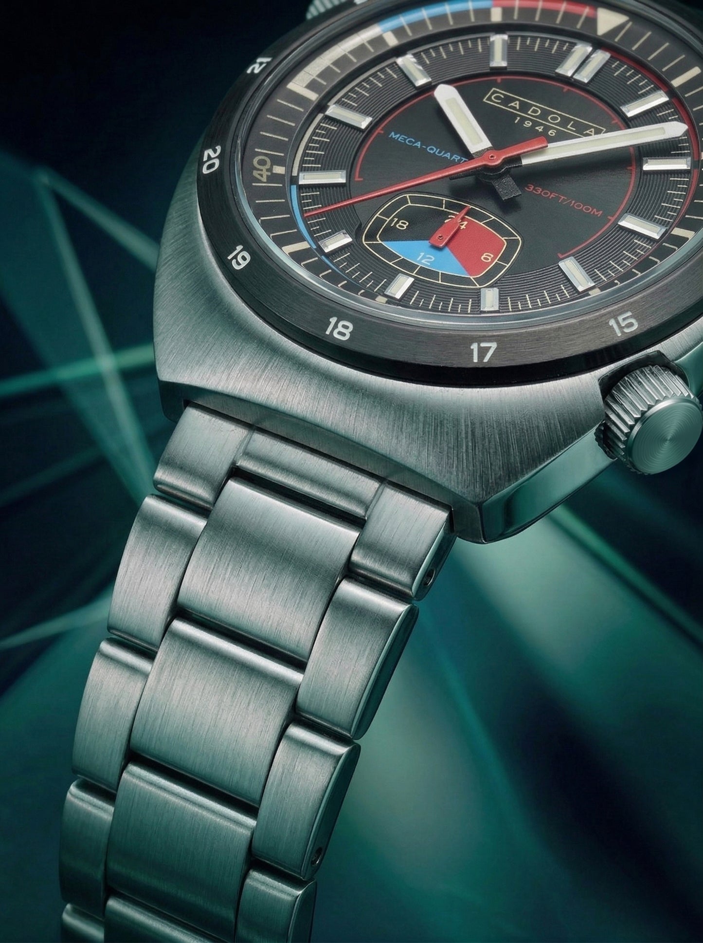 Cadola Men's 42mm Giulia Meca Quartz 24 Hour Subdial Bracelet Watch