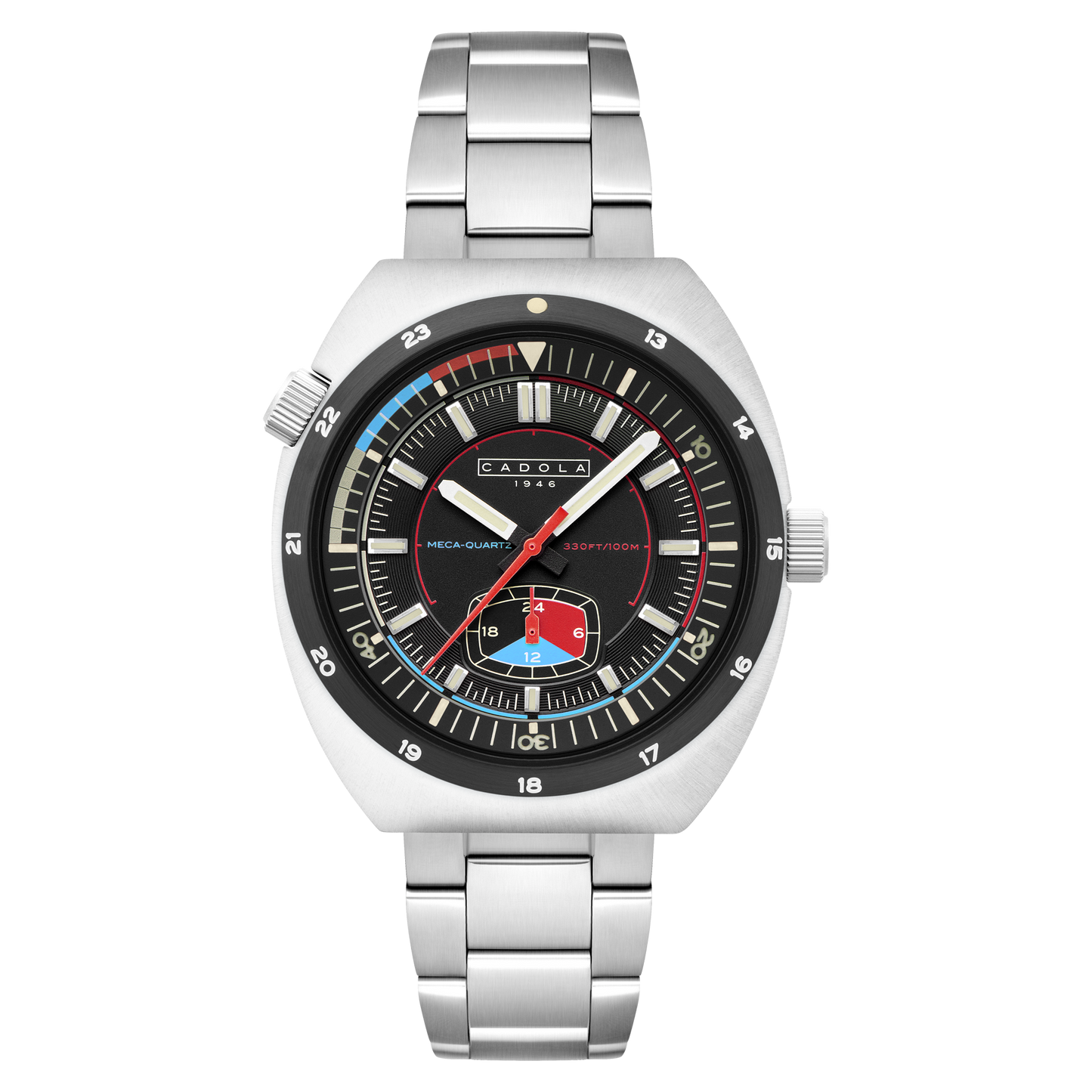 Cadola Men's 42mm Giulia Meca Quartz 24 Hour Subdial Bracelet Watch