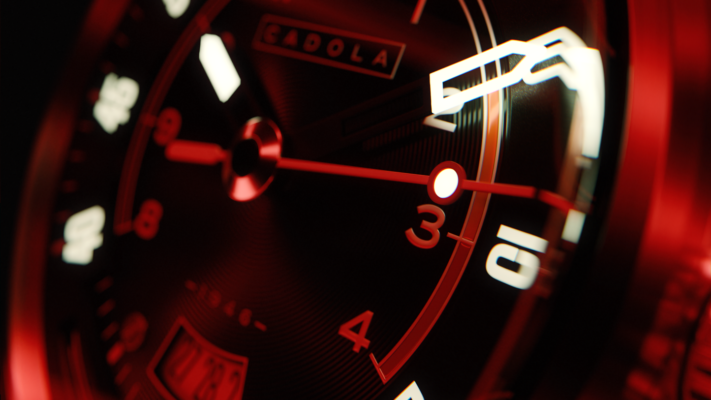 Cadola Men's 44mm RPM Automatic Leather Strap Watch