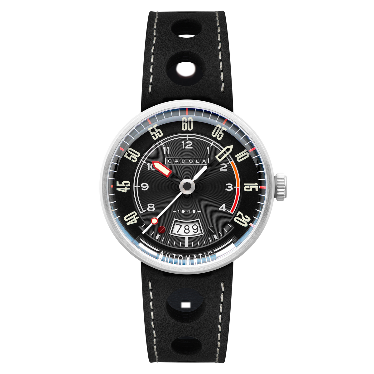 Cadola Men's 44mm RPM Automatic Leather Strap Watch