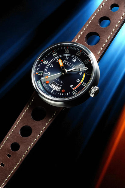 Cadola Men's 44mm RPM Automatic Leather Strap Watch