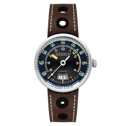 Cadola Men's 44mm RPM Automatic Leather Strap Watch