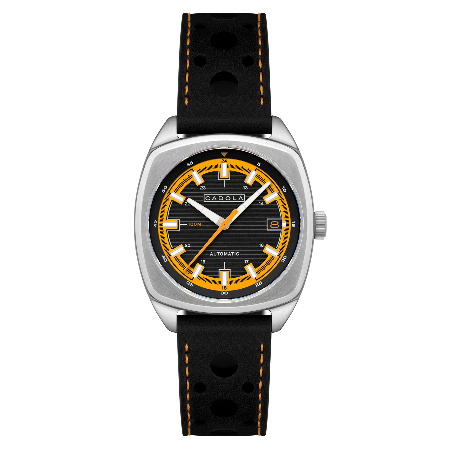 Cadola Men's 38mm Buxton Automatic Cutout Leather Strap Watch