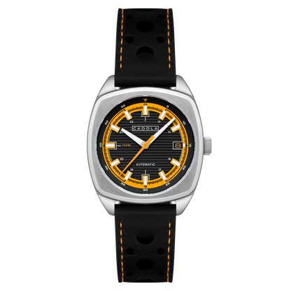 Cadola Men's 38mm Buxton Automatic Cutout Leather Strap Watch