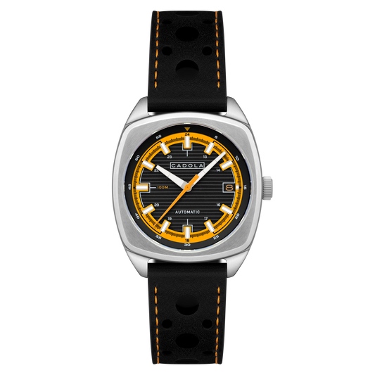 Cadola Men's 38mm Buxton Automatic Cutout Leather Strap Watch