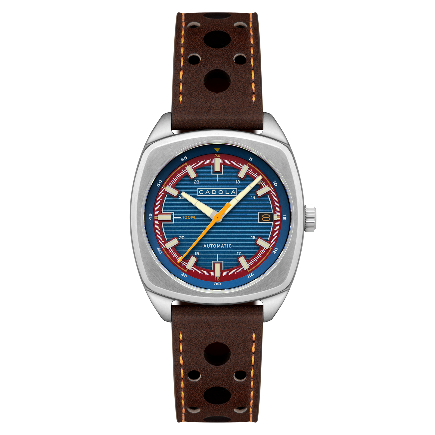 Cadola Men's 38mm Buxton Automatic Cutout Leather Strap Watch